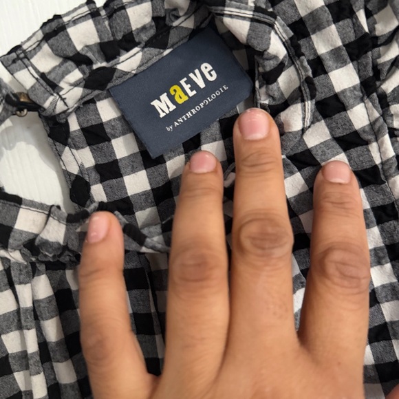 Anthropologie Black and White Gingham Mini Dress - Picture 3 of 11